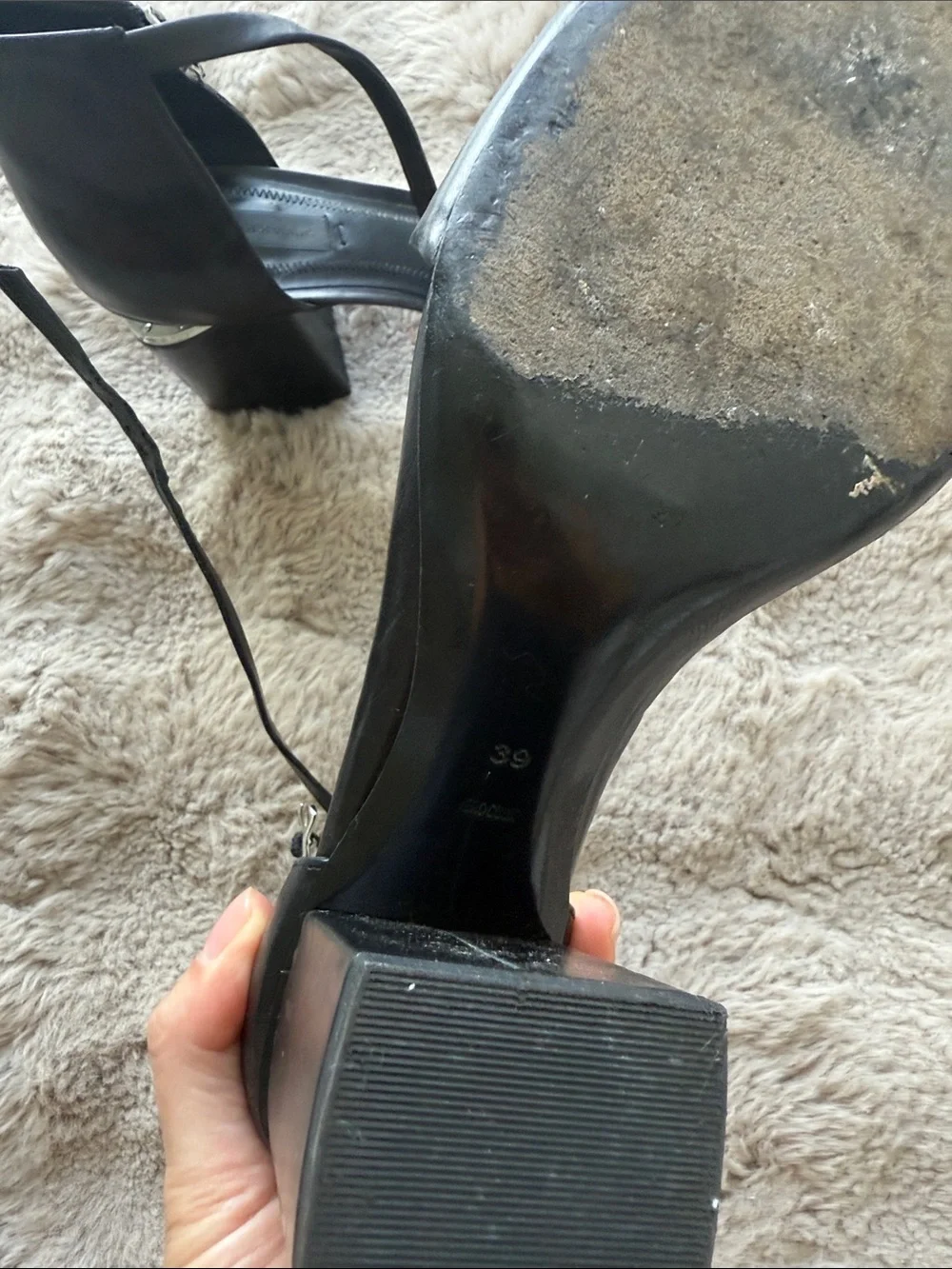 Alexander Wang Black Platform Sandals with Silver Trim